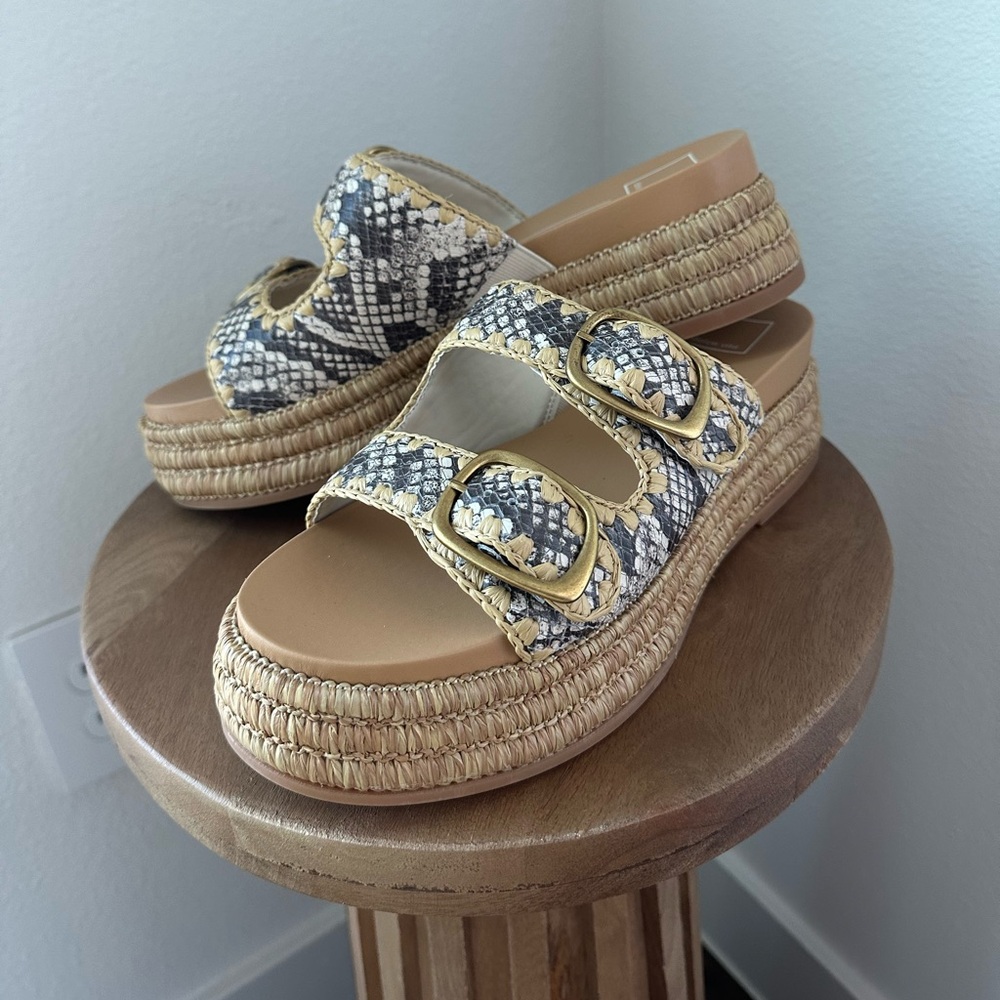 Dolce Vita Snakeskin Leather Wanika Platform Sandals - Size 9.5 - NWOT/NWOB